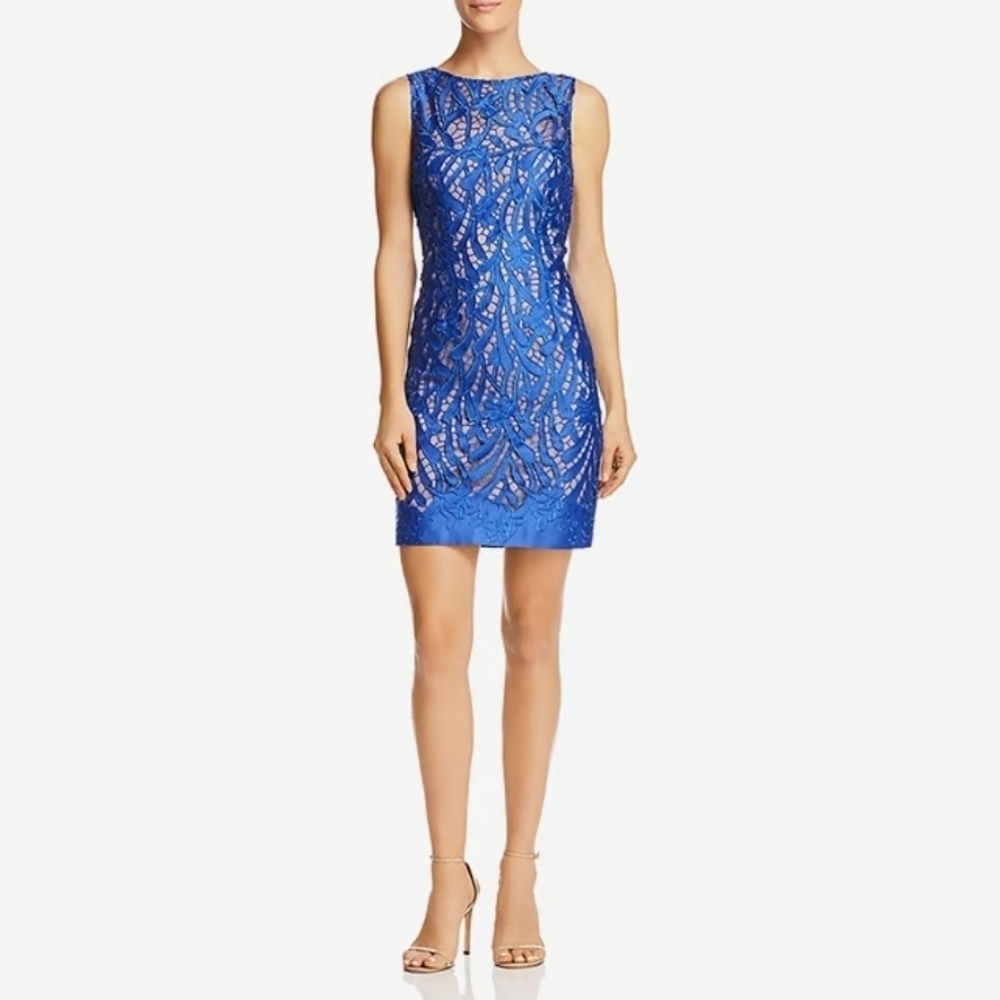 NEW Aidan Mattox Royal Blue Embroidered Dress